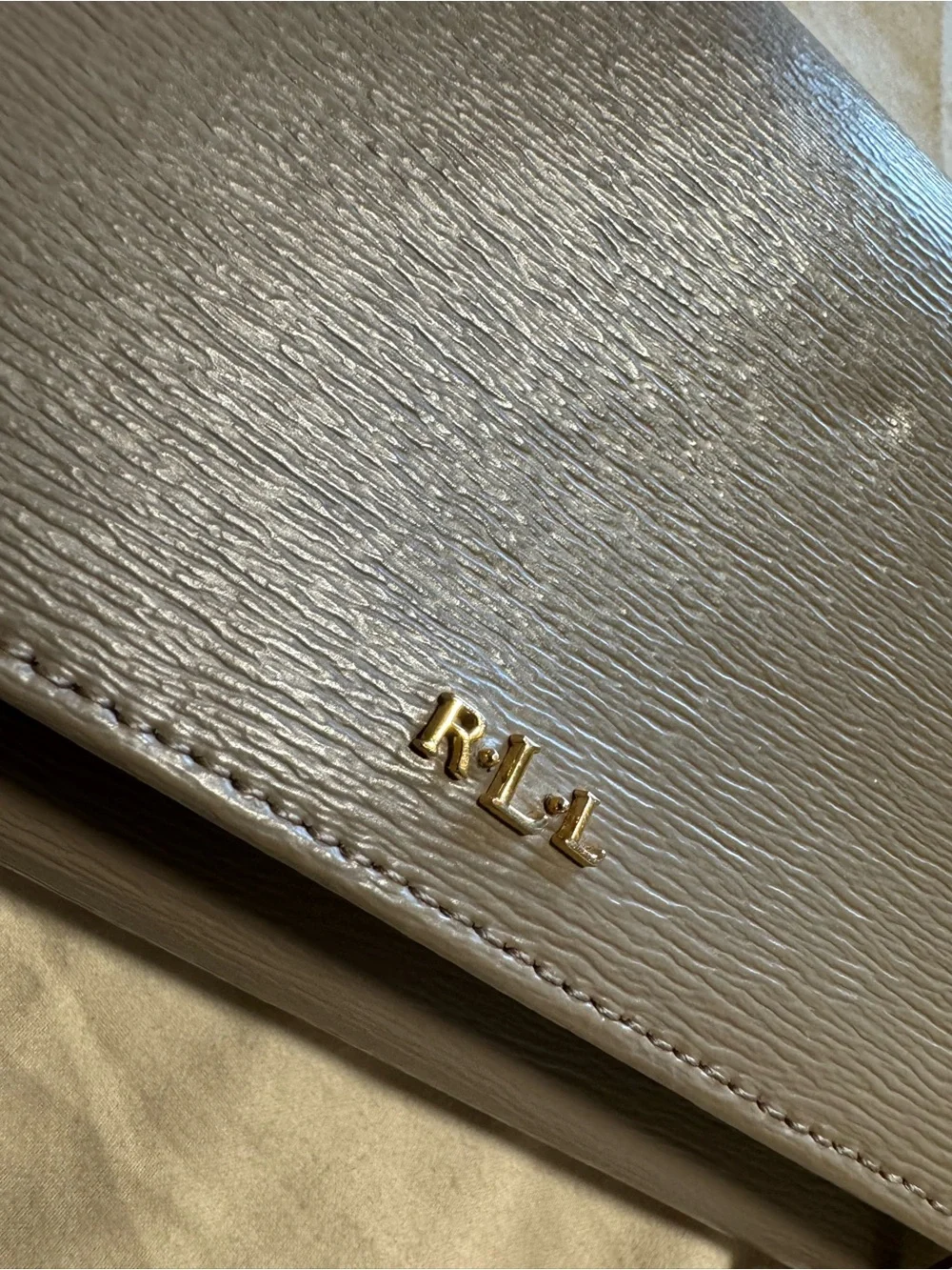 Ralph Lauren Taupe Crossbody with Gold Hardware - Picture 7 of 9